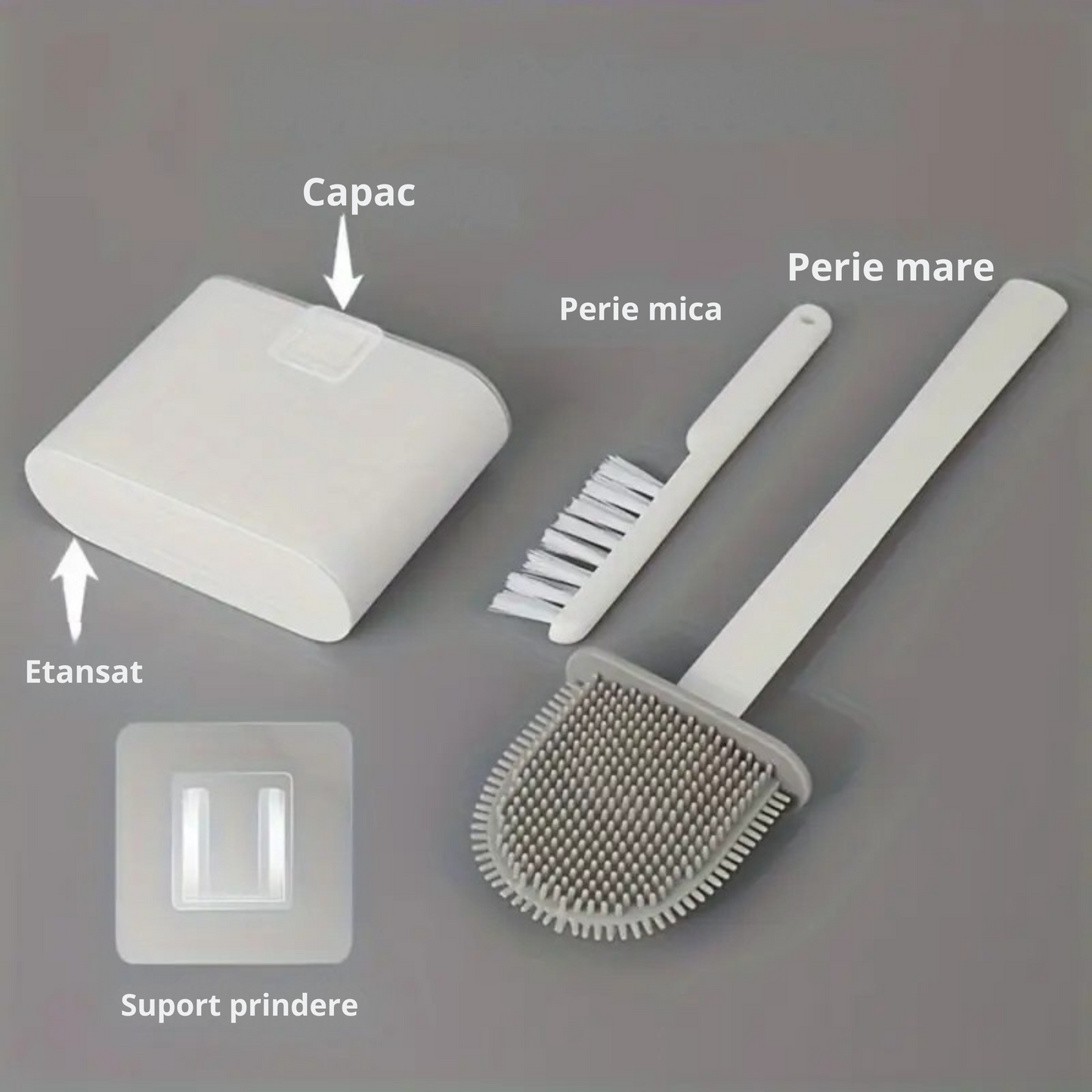 1+1 Set Perie de Toaleta cu Suport - Design Modern si Eficient