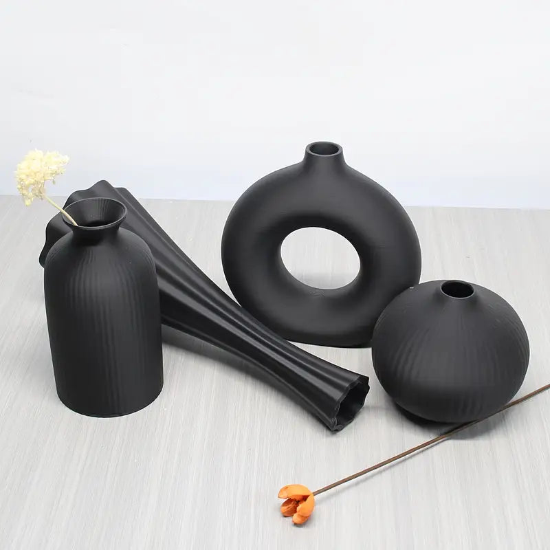 Set 4 Vaze Decorative, Negru