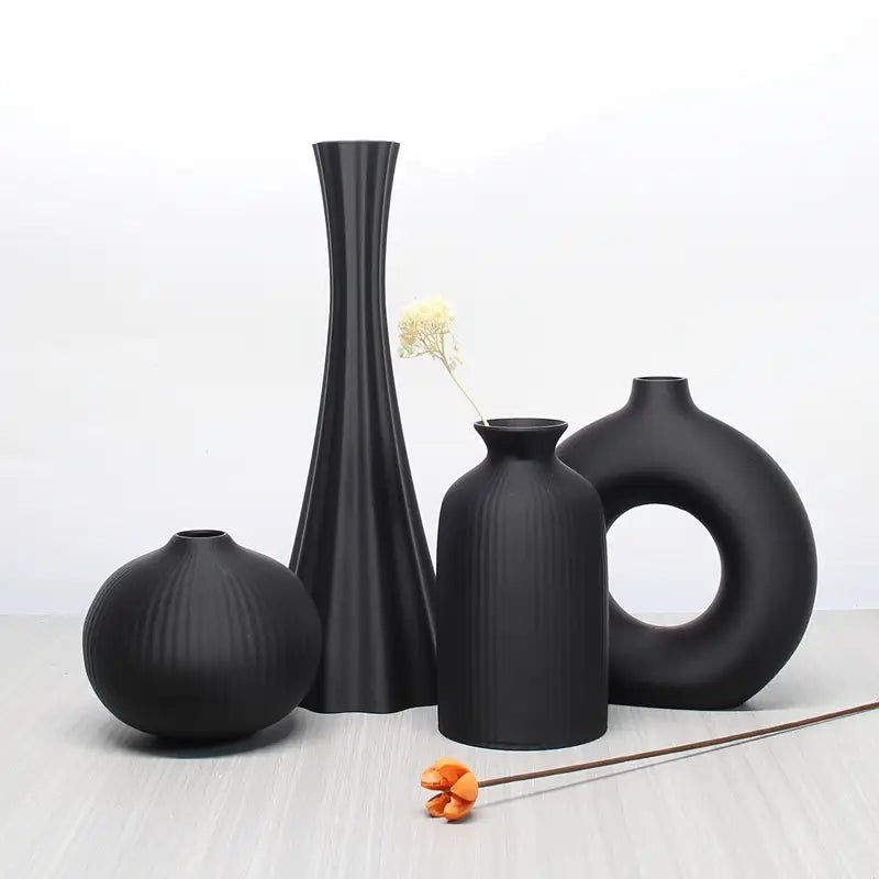 Set 4 Vaze Decorative, Negru